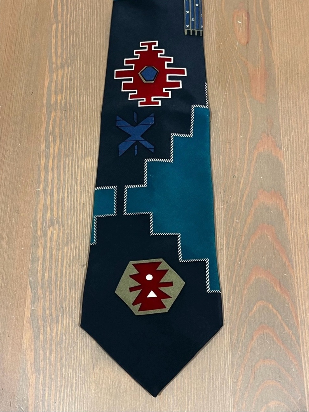 Vintage Robert Stewart Silk Tie Aztec Southwestern Tribal Print Made in USA